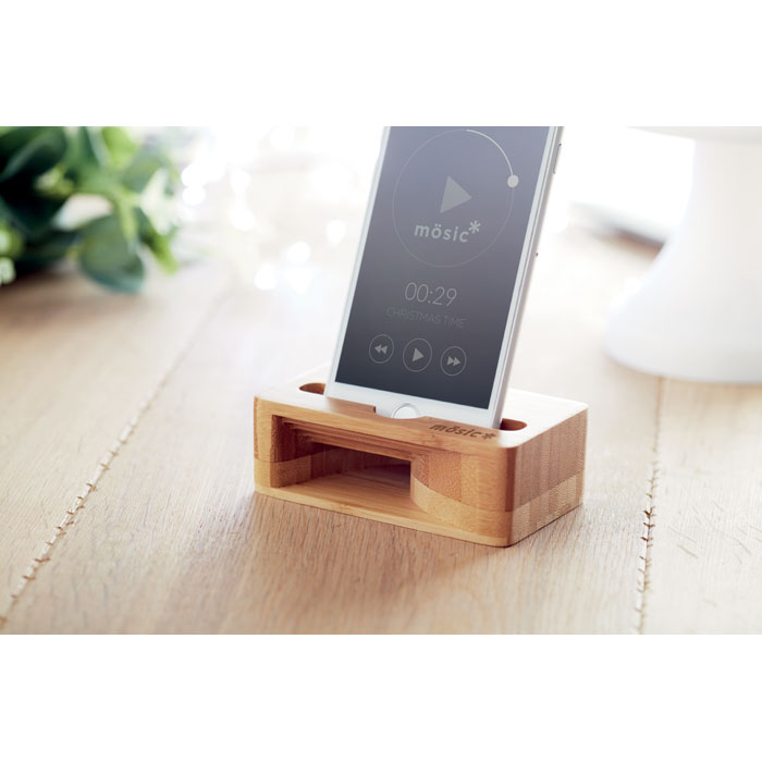 Stand per smartphone wood item picture printed