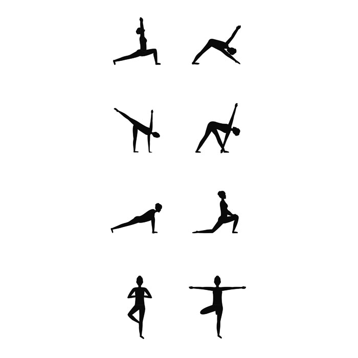 Set fitness/yoga black item picture box