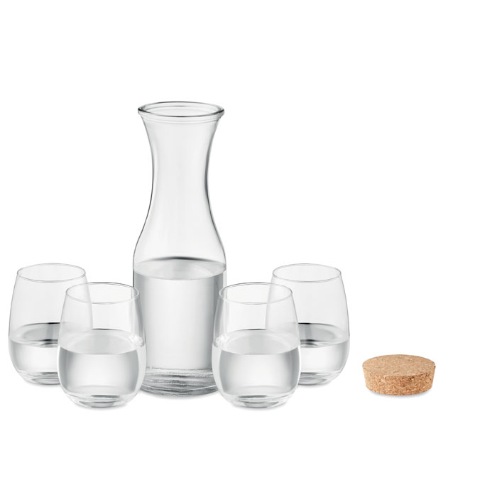 Set bicchieri e caraffa in vetr transparent item picture open