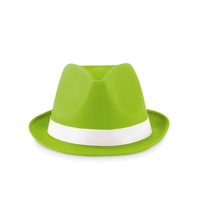Coloured polyester hat Lime item picture back