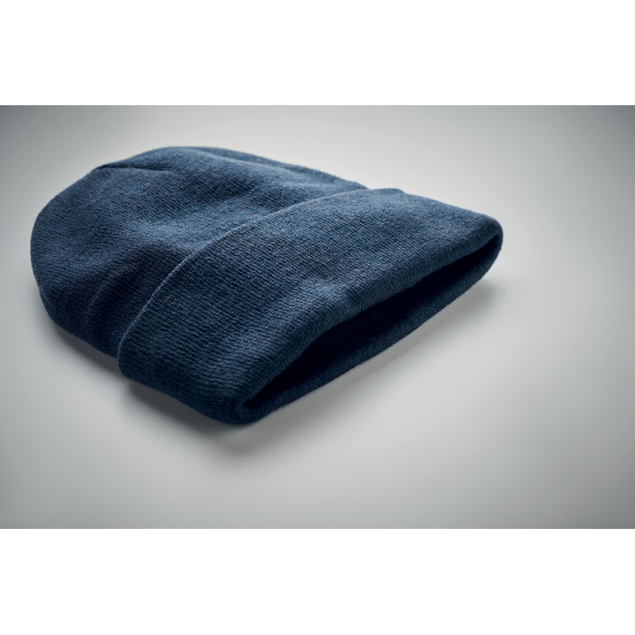 Beanie in RPET with cuff Blu item detail picture