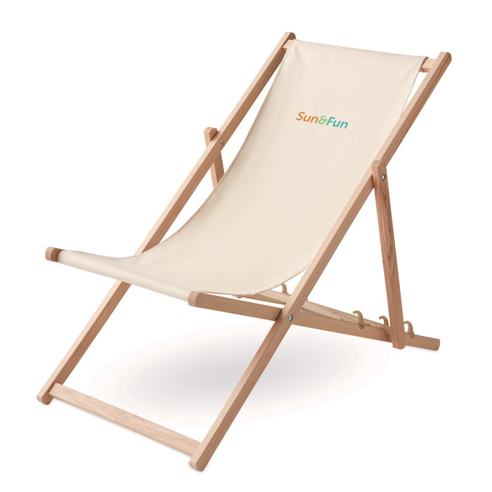 Sedia da spiaggia in legno beige item picture printed