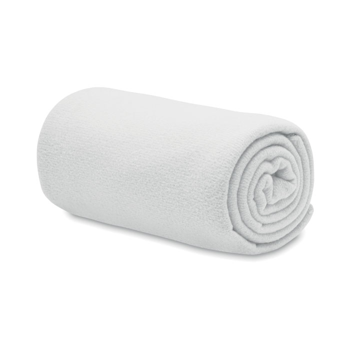 RPET fleece blanket 130gr/m² Bianco item picture side