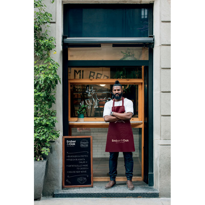 Organic cotton apron 240 gr/m² Borgogna item picture 3