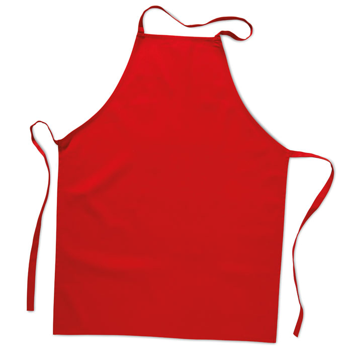Kitchen apron in cotton red item picture back