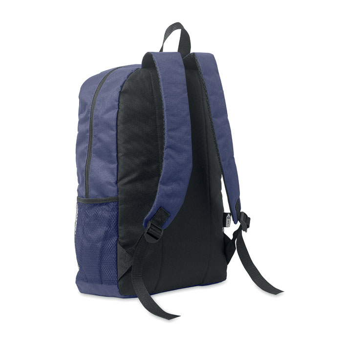 600D RPET polyester backpack Blu item picture side