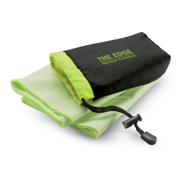 Sport towel in nylon pouch Verde item picture printed
