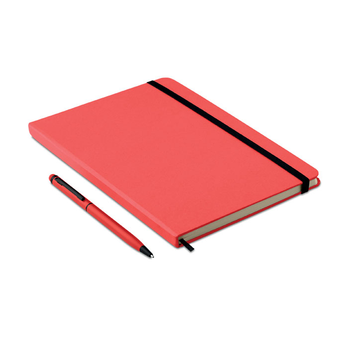 Set notebook red item picture back