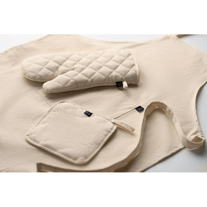 Set cucina in cotone riciclato Beige item picture back