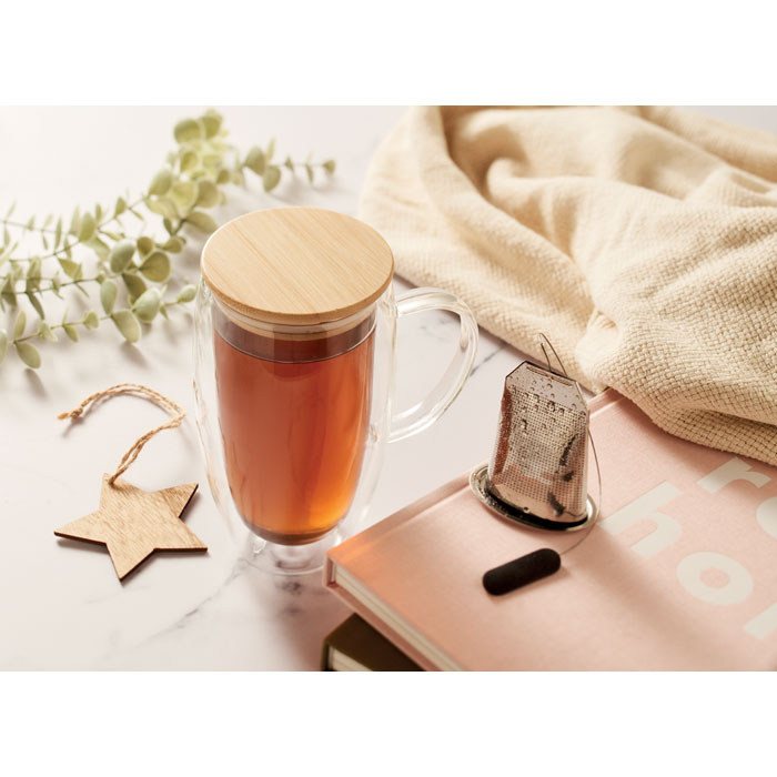 Double wall glass mug 450ml Trasparente item ambiant picture