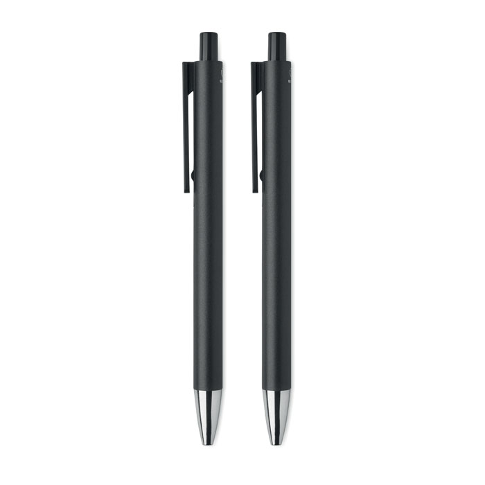 Recycled aluminium pen set Nero item picture side