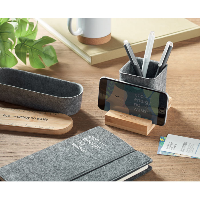 RPET felt pen pot phone stand Legno item picture 1