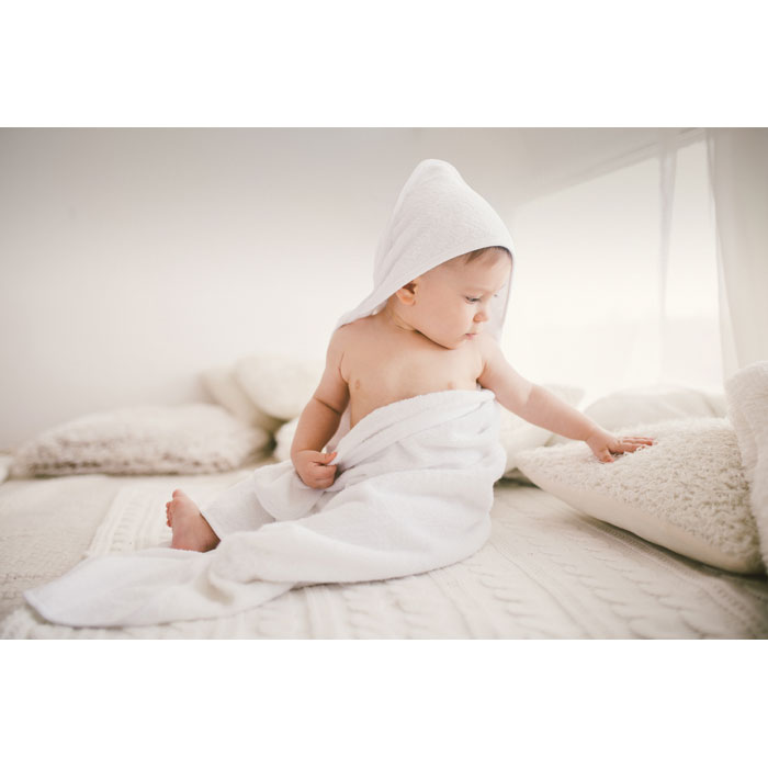 Cotton hooded baby towel Bianco item ambiant picture