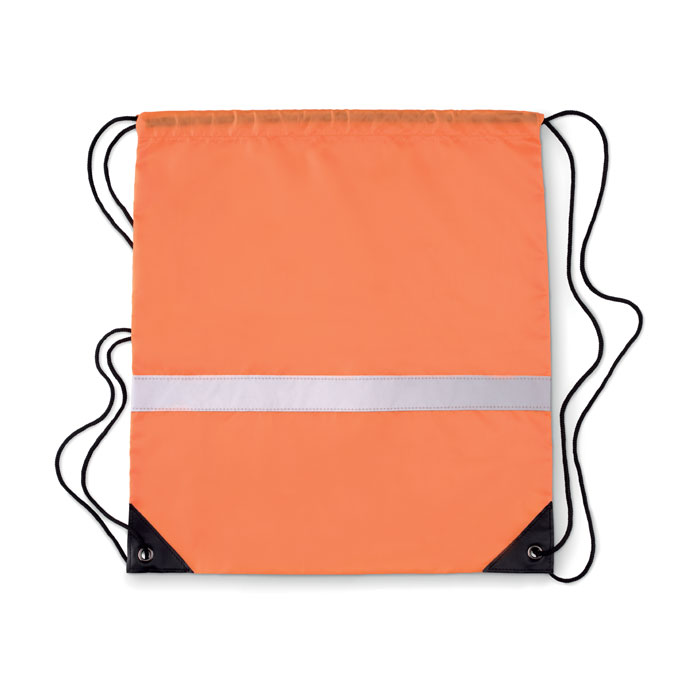 Drawstring reflective stripe neon orange item picture back