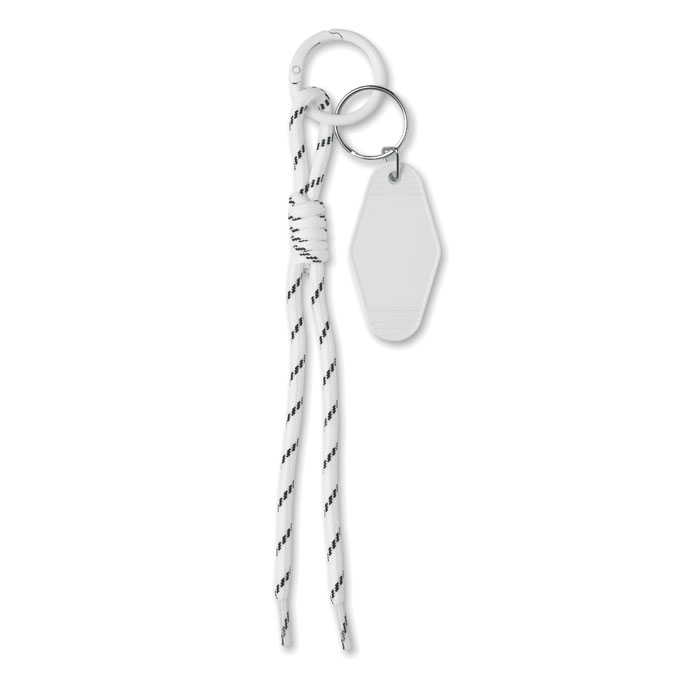 Braided rope with tag keyring Bianco item picture front