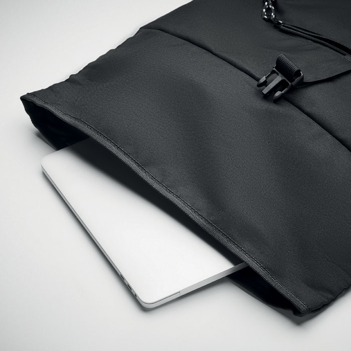 Zaino rolltop in RPET 600D Nero item detail picture