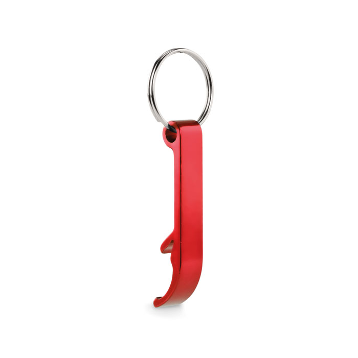 Recycled aluminium key ring Rosso item picture side