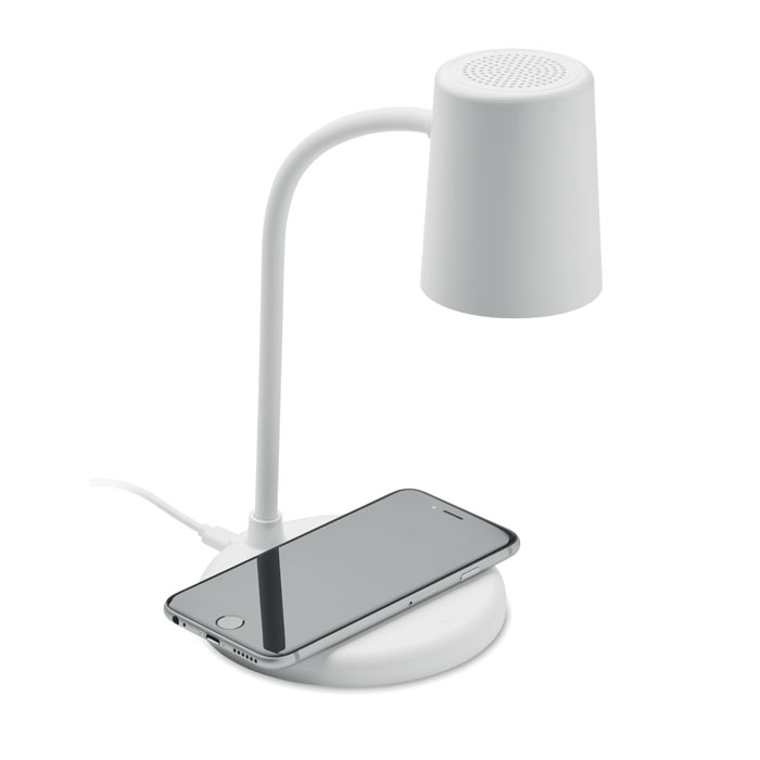 Wireless charger, lamp speaker Bianco item picture open