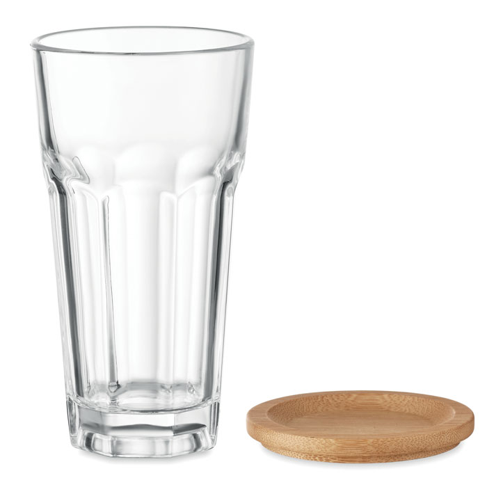 Bicchiere con tappo in bamboo Trasparente item picture front