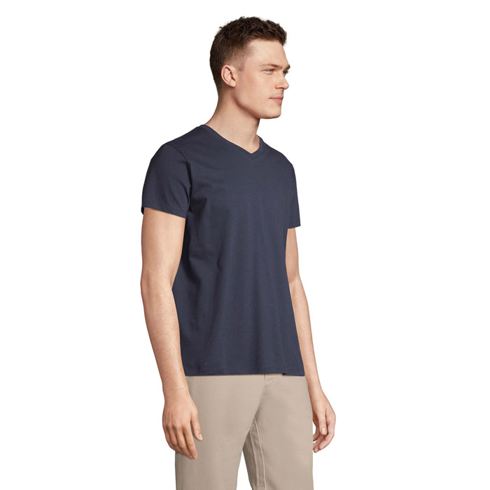 REGENT V V-NECK T-SHIRT Blu Scuro Francese item picture side