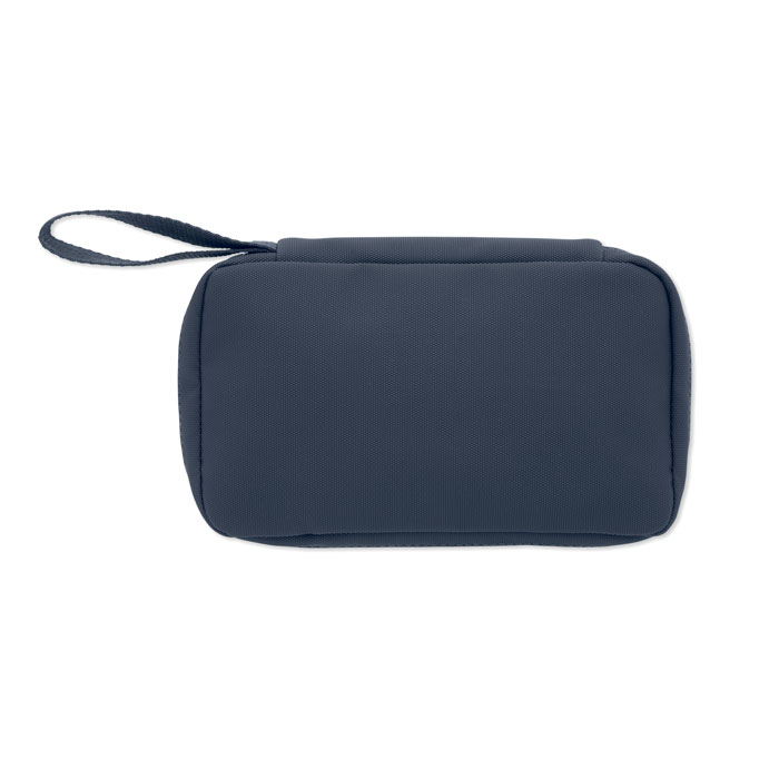 Beauty case 600D RPET Francese Navy item picture side