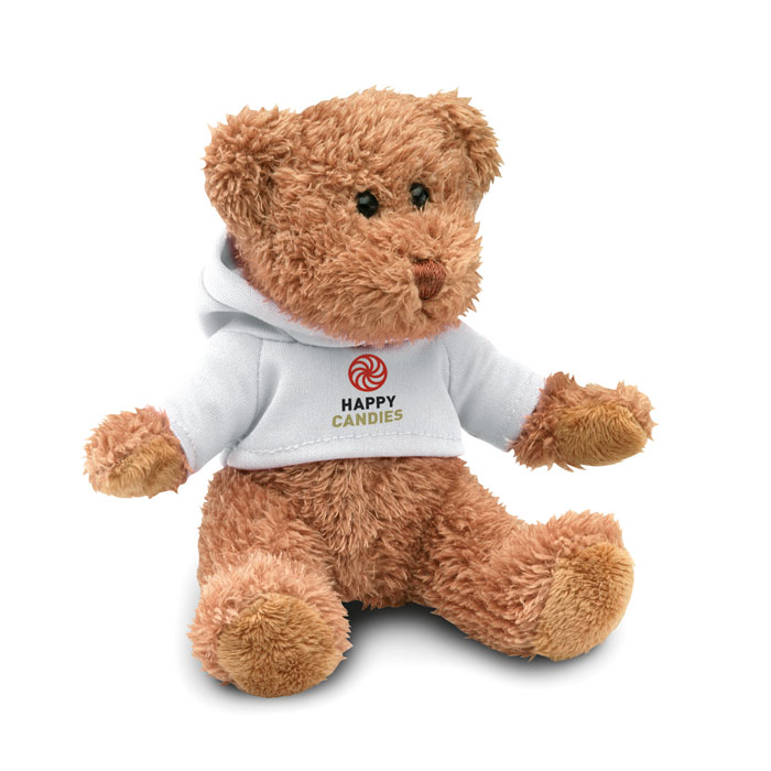 Teddy bear plus with hoodie Bianco item picture printed