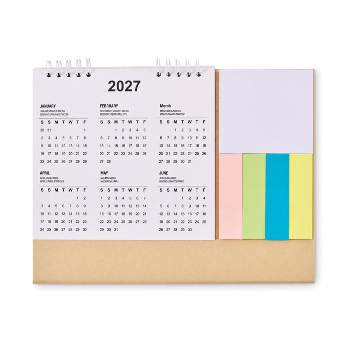 Desk calendar with memo pad Beige item picture 7