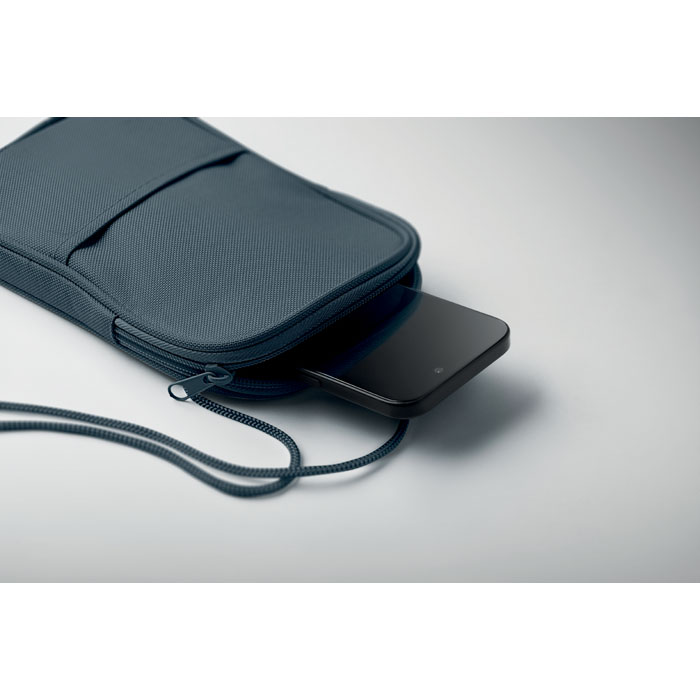 RPET cross body travel pouch Blu item detail picture