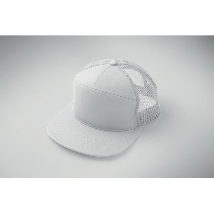 7 panel flat visor cap Bianco item detail picture
