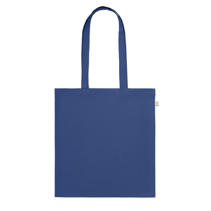 Recycled cotton shopping bag Blu Royal item picture side