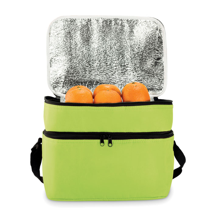 Cooler bag with 2 compartments Lime item picture side