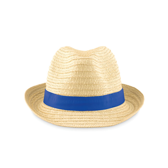 Cappello di paglia naturale royal blue item picture front