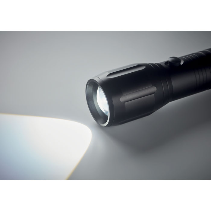 Large aluminium LED flashlight Nero item picture top