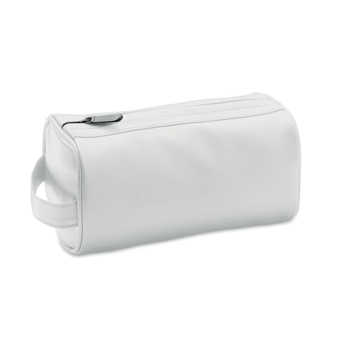 Soft PU cosmetic bag and zipper Bianco item picture front