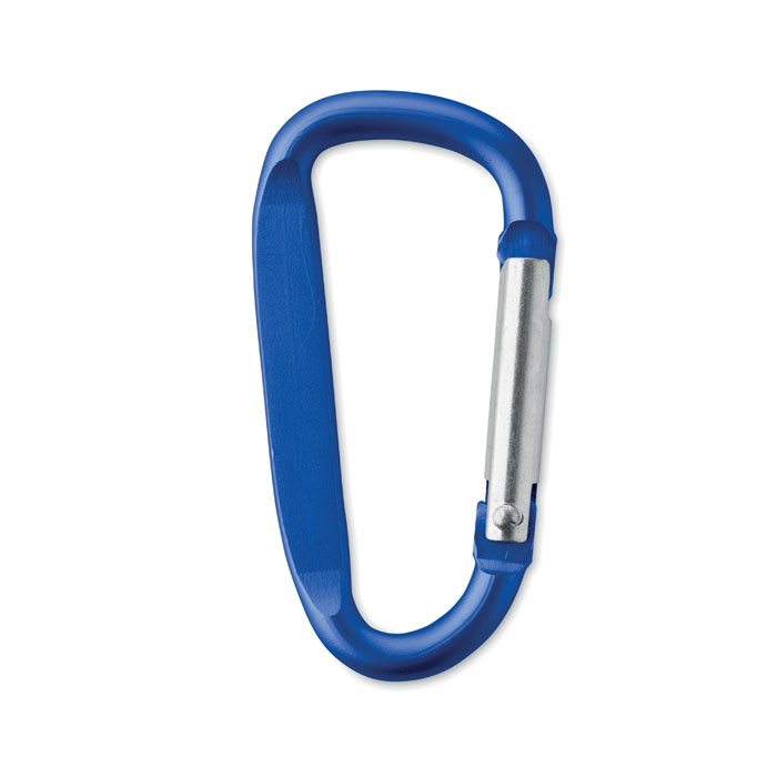 Carabiner clip in aluminium. Blu item picture front