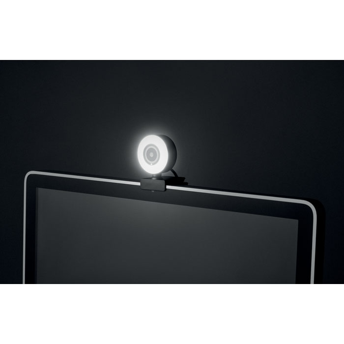 Webcam HD1080P e luce ad anello Nero item detail picture