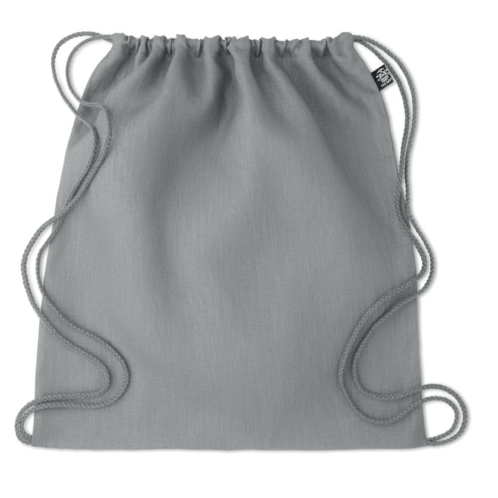 Hemp drawstring bag 200 gr/m² grey item picture front