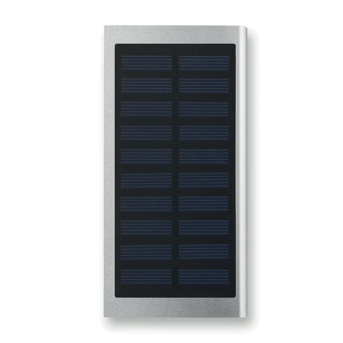 Power bank solare da 8000 mAh matt silver item picture front