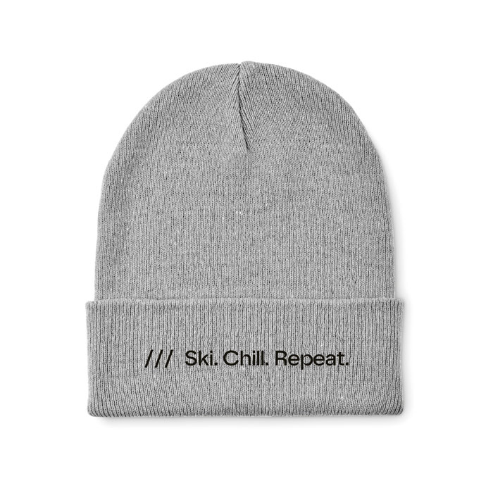 Knitted beanie with cuff Grigio item picture printed