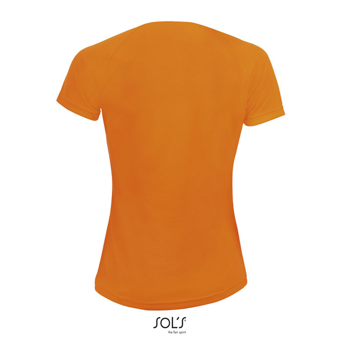SPORTY WOMEN T-SHIRT POLYES Arancione Neon item picture back