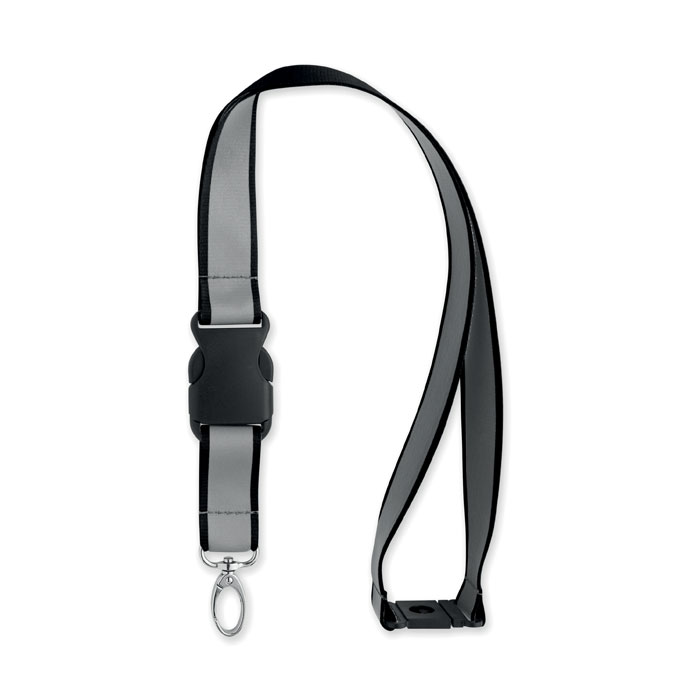 Lanyard RPET riflettente Nero item picture back