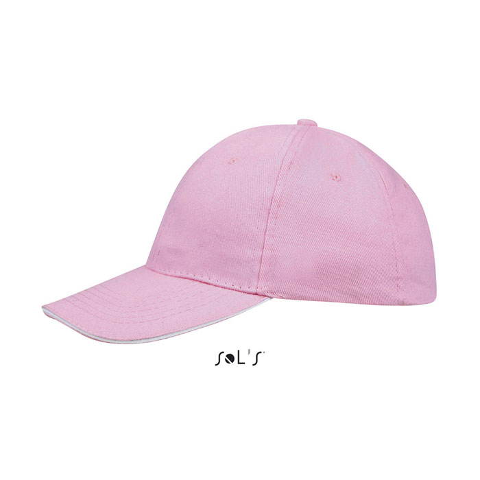 BUFFALO SIX PANEL CAP Pink/White item picture side