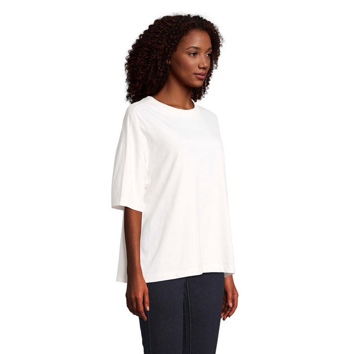 BOXY WOMEN OVERSIZE T-SHIRT Bianco Sporco item picture side