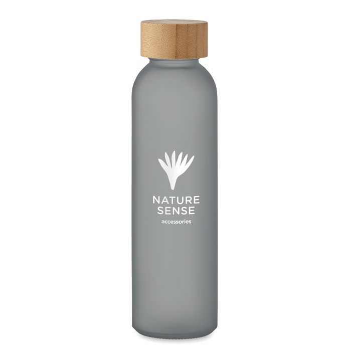 Frosted glass bottle 500ml Grigio Trasparente item picture printed