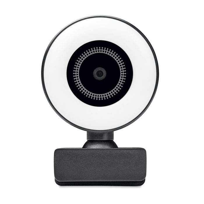 Webcam HD1080P e luce ad anello Nero item picture open