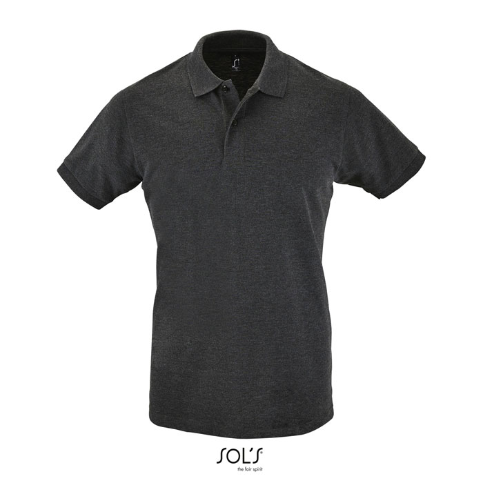 PERFECT MEN POLO 180g charcoal melange item picture front