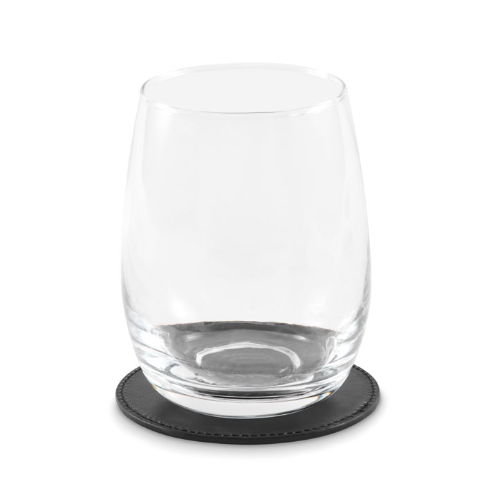 Round coaster in PU Nero item picture 2