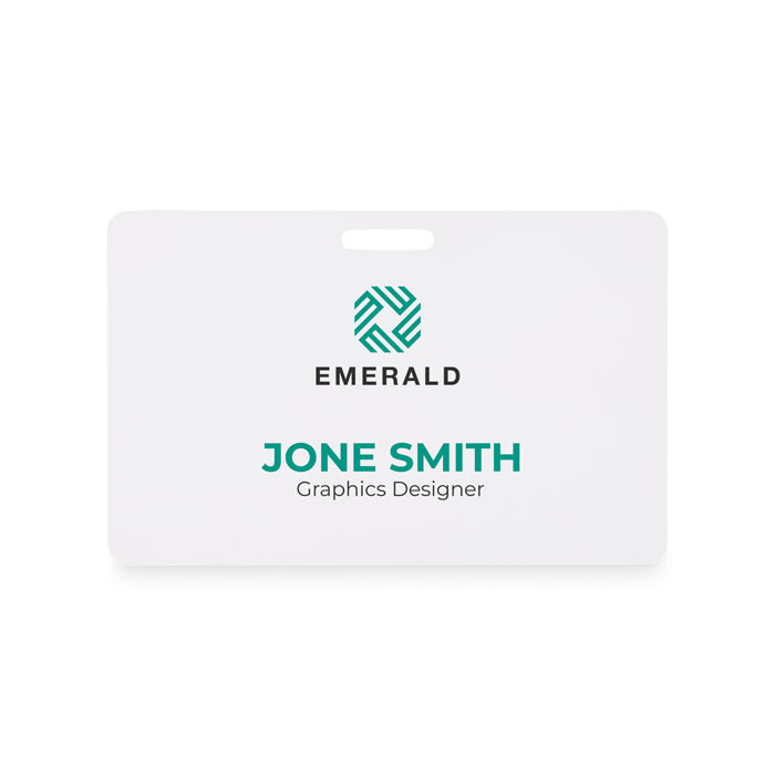 Badge con lanyard 54 x 86 mm Bianco item picture printed