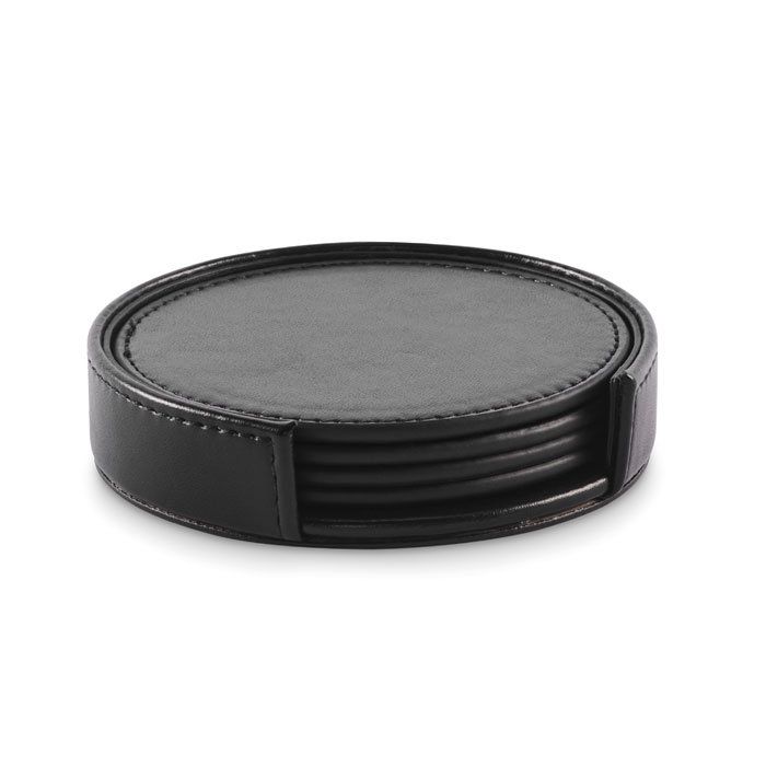 Set of 4 PU coasters Nero item picture front