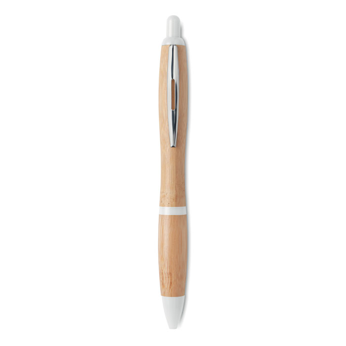 Penna a sfera in ABS e bamboo white item picture front